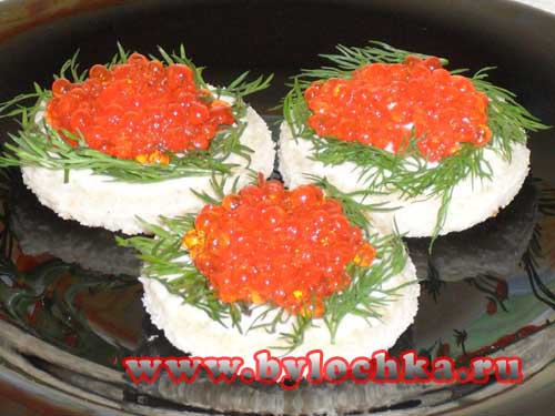 Закуска с красной икрой