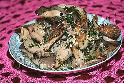 Рецепт - маринованные печеные вешенки